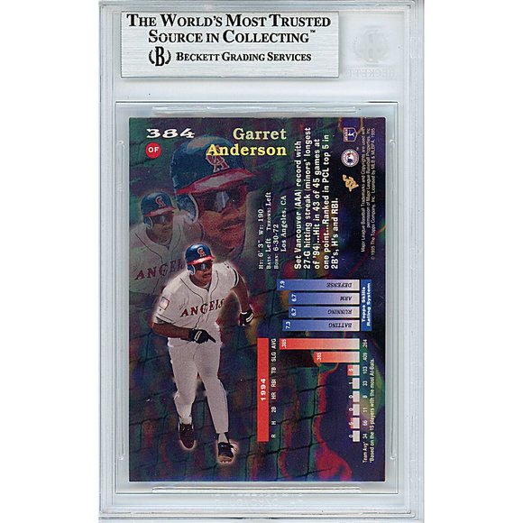 Garret Anderson Angels Signed 1995 Stadium Club Baseball Card Beckett Autograph - Picture 2 of 4